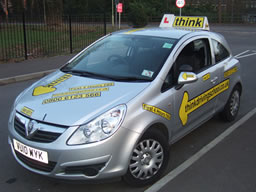 Think silver driving school car for driving lessons 